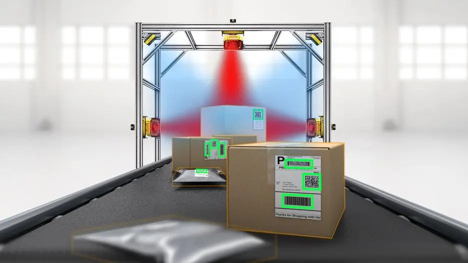 Fixed barcode scanners verifying part labels